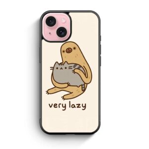 Pusheen Cat and Sloth Very Lazy iPhone 15 series case
