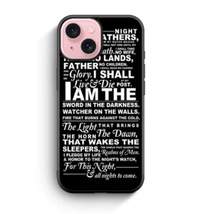 Night's Watch Oath Game of Thrones iPhone 15 series case
